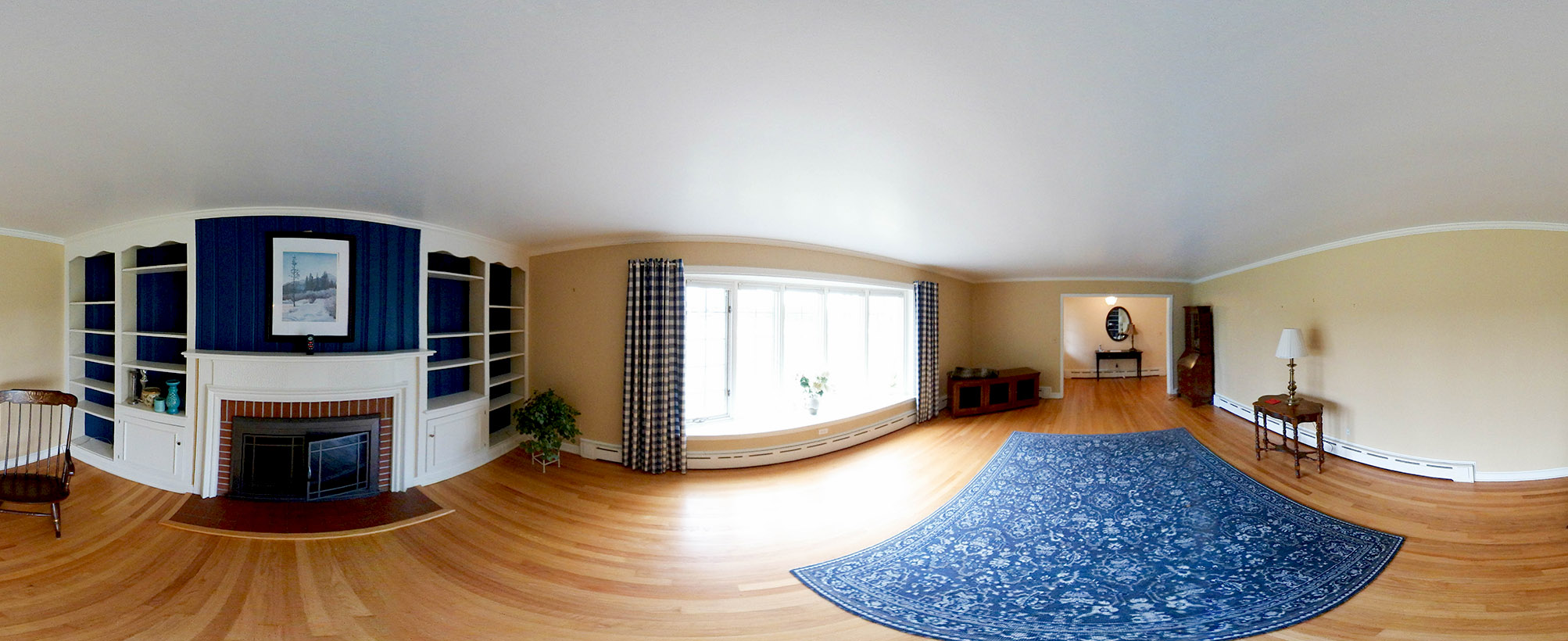 panoramic living room real estate photography